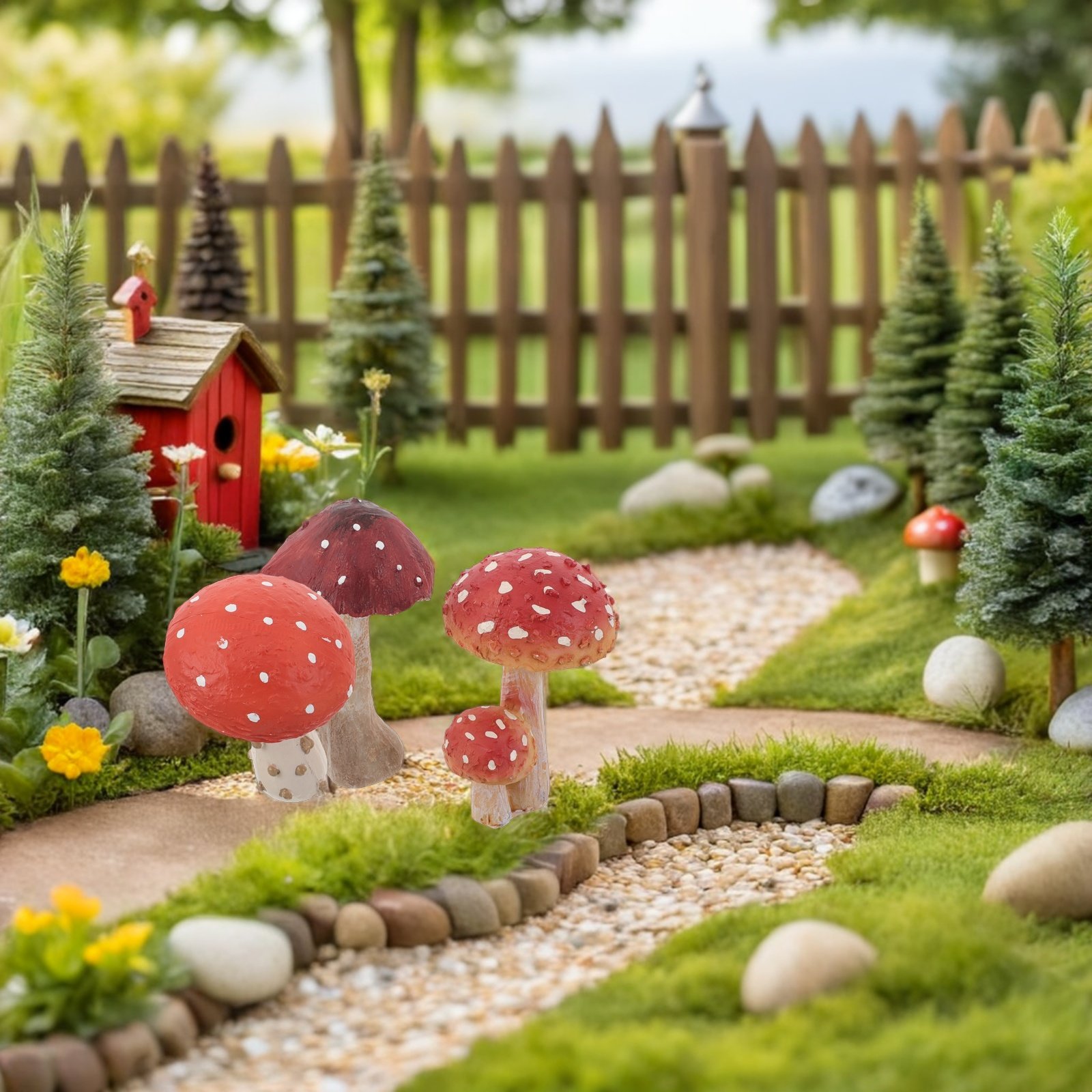 Bonsai Garden Set Up - Juego de 3 Estatuas de Jardín