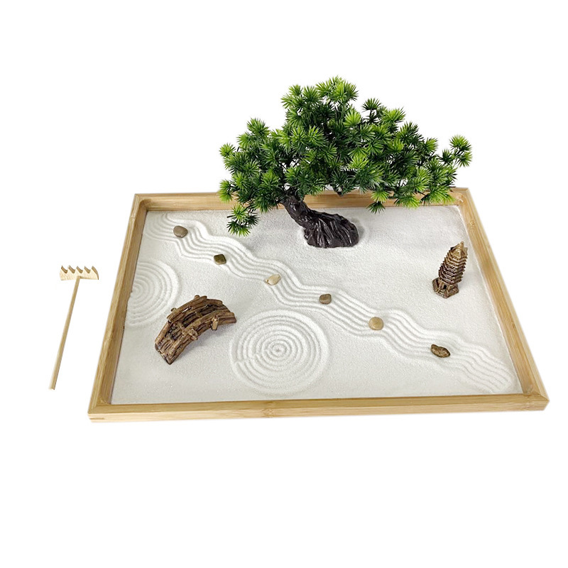 Bonsai Zen Garden Kit - Jardín Zen japonés para escritorio con