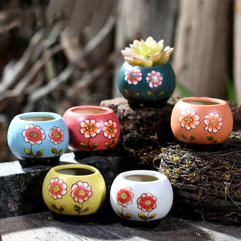 Bonsai Garden Art - 6 unids/set porcelana pintada a mano