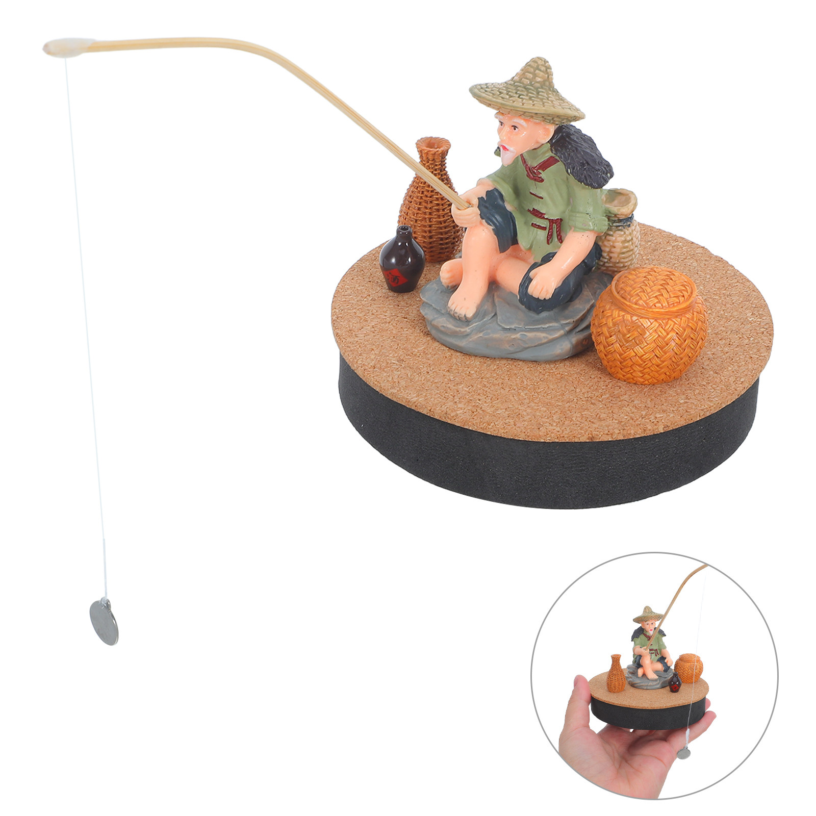 Estatua de Pescador Asiático F - Bonsai Tree Zen Garden reseña y precio