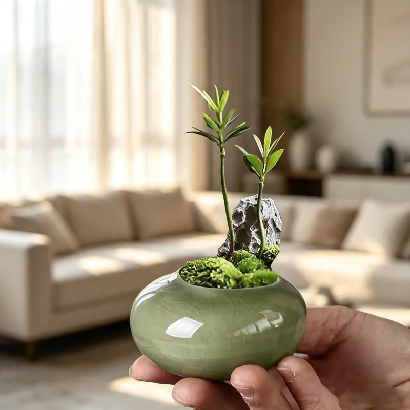 Mini Maceta con Efecto de Grie - Bonsai Garden Art reseña y precio