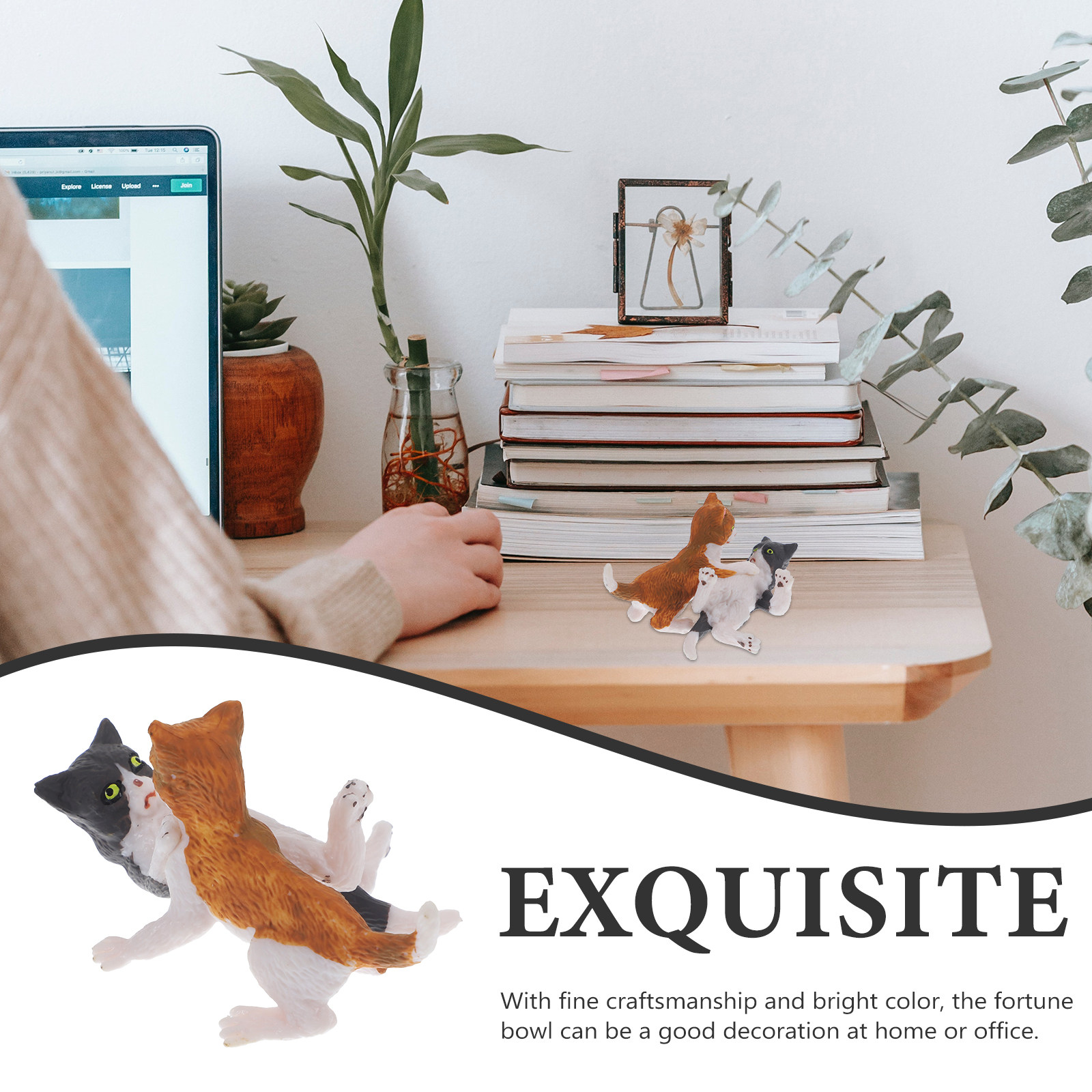 Estatua de Gato en Miniatura,  - Bonsai Garden Set Up reseña y precio