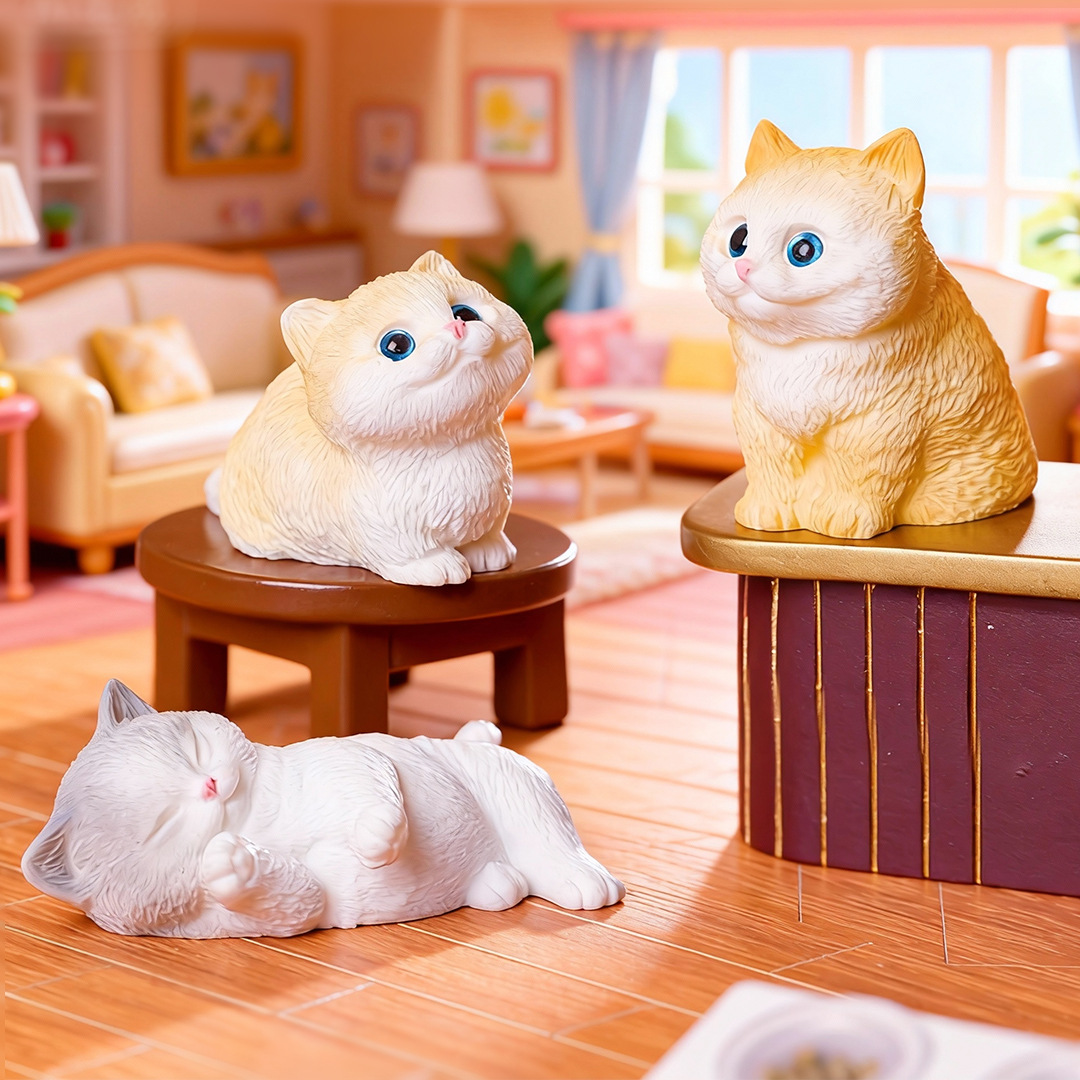 4 piezas de gato lindo, modelo - Bonsai Garden Miniature reseña y precio